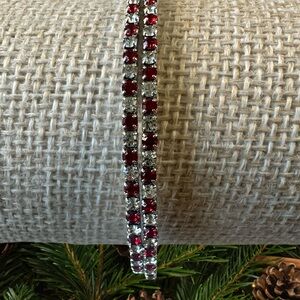 Ruby Red & Crystal Rhinestone Bracelet